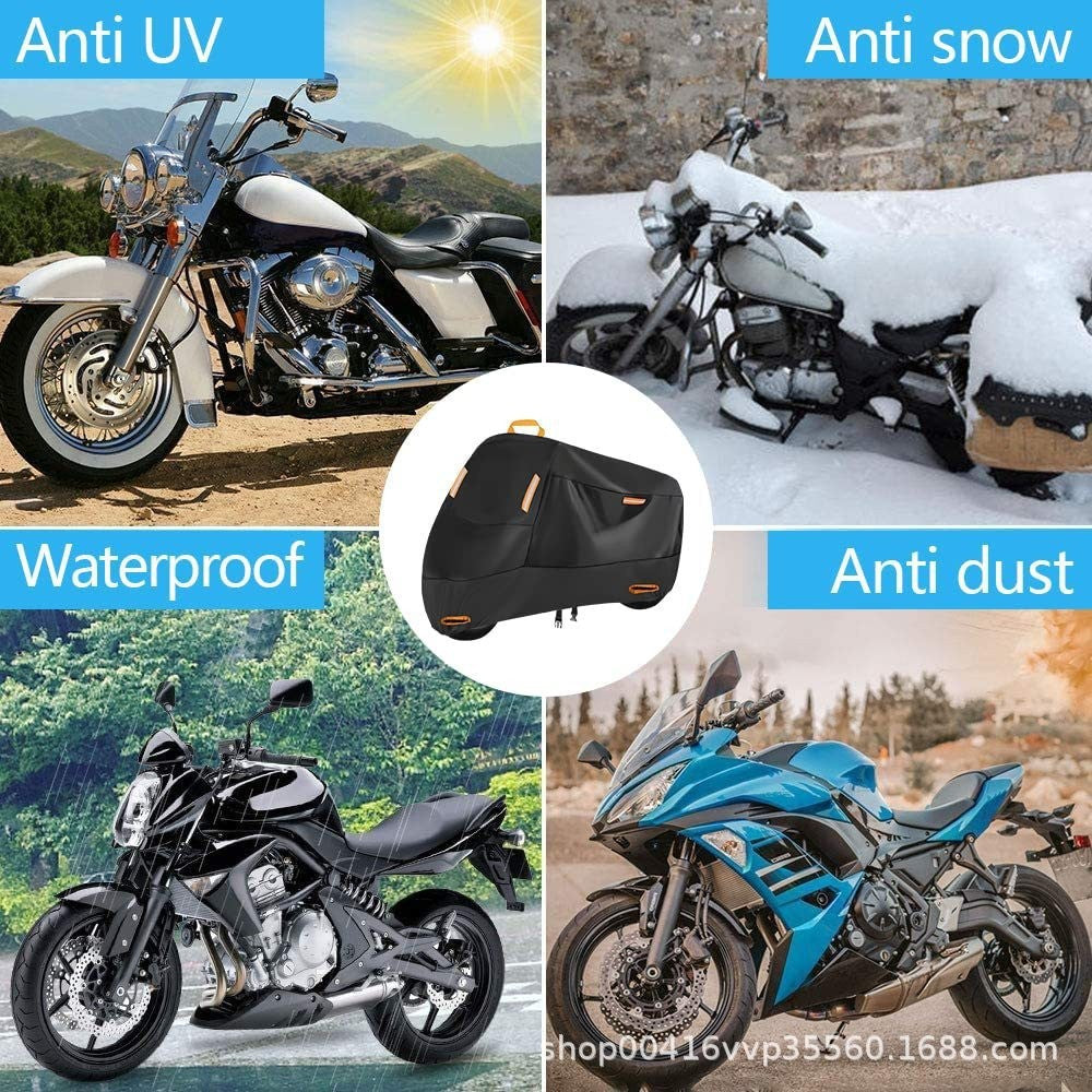 L: 220x95x110cm Motorcycle 210D Oxford Cloth Cover Sun-Proof Rain-Proof Motorbike Cover Protector
