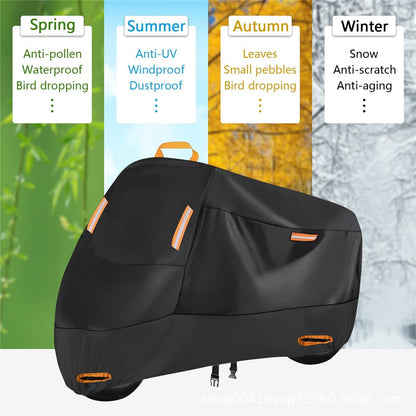 L: 220x95x110cm Motorcycle 210D Oxford Cloth Cover Sun-Proof Rain-Proof Motorbike Cover Protector