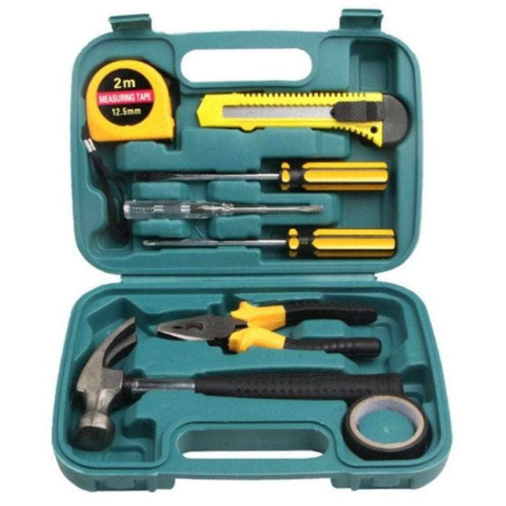 9Pcs / Set Utility Knife Measuring Tape Wire Cutter Screwdriver Car Home Repair Tool Box