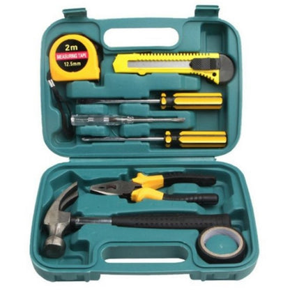 9Pcs / Set Utility Knife Measuring Tape Wire Cutter Screwdriver Car Home Repair Tool Box