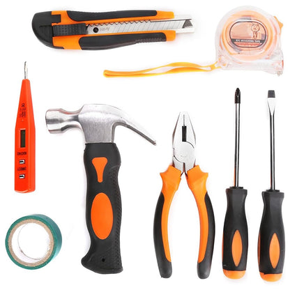 2109B 9Pcs / Set Carbon Steel Utility Knife Wire Cutter Screwdriver Electric Test Pen Home Repairing Tool Box