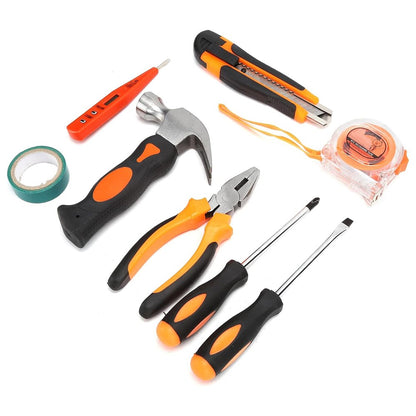 2109B 9Pcs / Set Carbon Steel Utility Knife Wire Cutter Screwdriver Electric Test Pen Home Repairing Tool Box