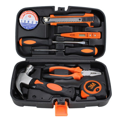 2109B 9Pcs / Set Carbon Steel Utility Knife Wire Cutter Screwdriver Electric Test Pen Home Repairing Tool Box