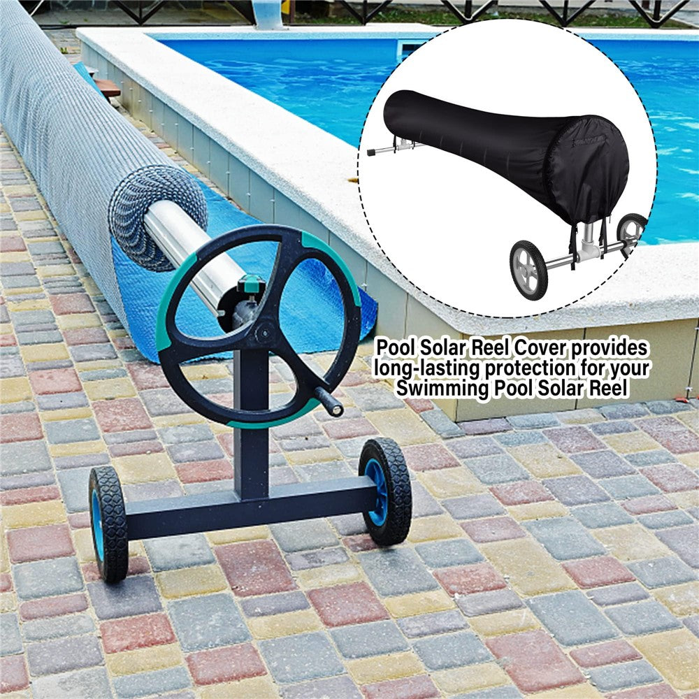 Swimming Pool Solar Reel Cover 16Ft 210D Oxford Fabric Waterproof Pool Solar Protective Blanket