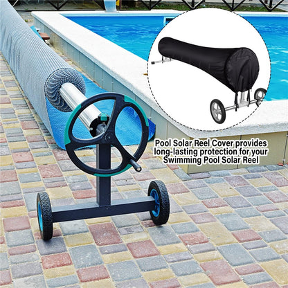 Swimming Pool Solar Reel Cover 16Ft 210D Oxford Fabric Waterproof Pool Solar Protective Blanket
