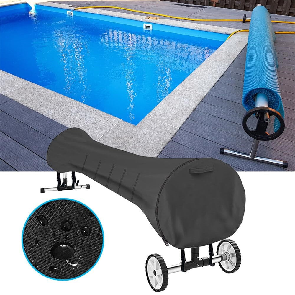 Swimming Pool Solar Reel Cover 18Ft 210D Oxford Fabric Waterproof Pool Solar Protective Blanket
