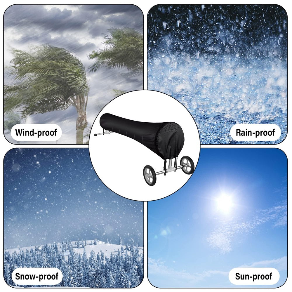 Swimming Pool Solar Reel Cover 18Ft 210D Oxford Fabric Waterproof Pool Solar Protective Blanket