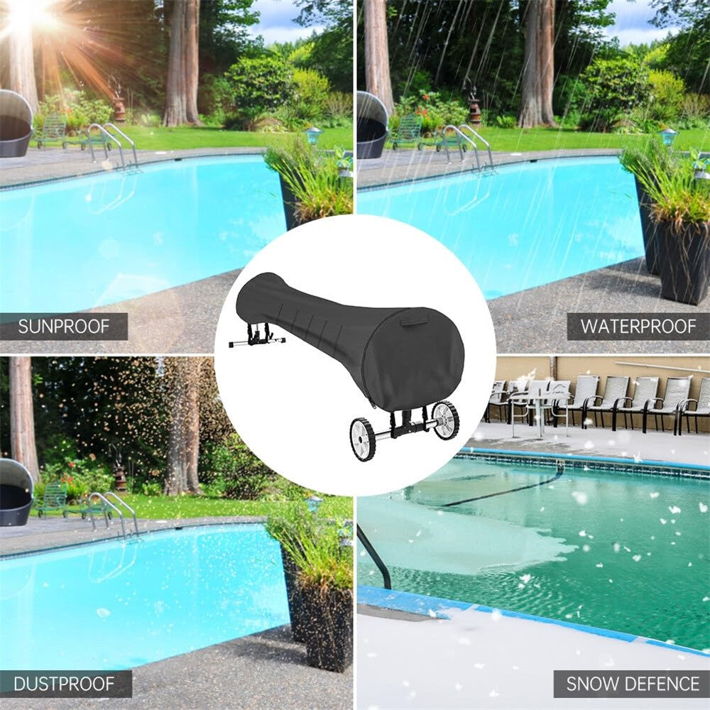 Swimming Pool Solar Reel Cover 20Ft 210D Oxford Fabric Waterproof Pool Solar Protective Blanket