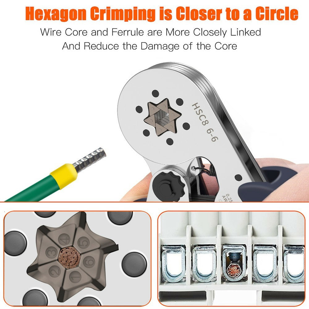 HSC8 6-4A Ferrule Crimping Pliers with 800Pcs Terminals Wire Connector Electrical Repair Kit