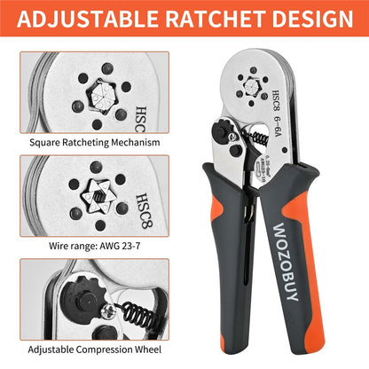 HSC8 6-4A Ferrule Crimping Pliers with 800Pcs Terminals Wire Connector Electrical Repair Kit