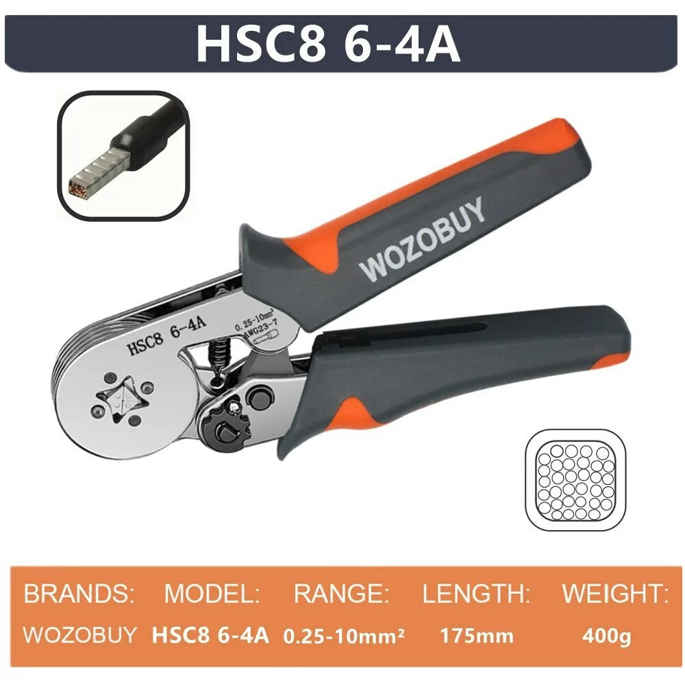 HSC8 6-4A Ferrule Crimping Pliers with 1200Pcs Terminals Wire Connector Electrical Repair Kit