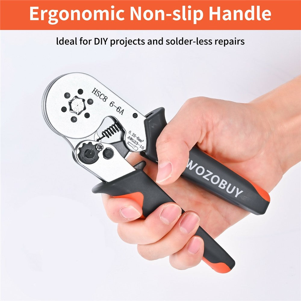 HSC8 6-4A Ferrule Crimping Pliers with 1200Pcs Terminals Wire Connector Electrical Repair Kit