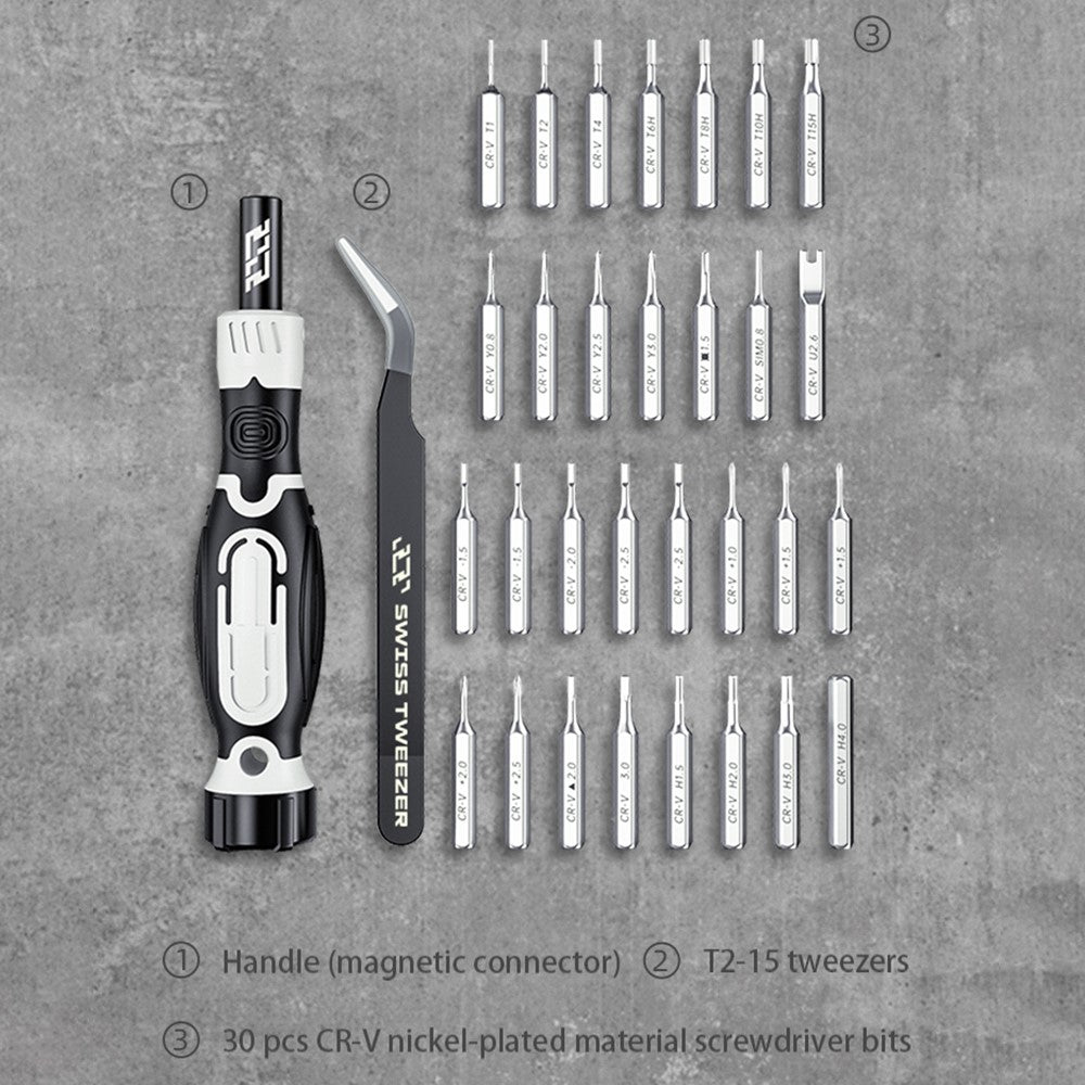 JAKEMY JM-8189 32-in-1 Multi-Function Cross Screwdriver Set Electronic Device Screwdriver Repair Tool Kit with 30 Bits