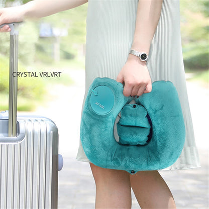 PICTET.FINO RH80 U-Shape Portable Press Inflatable Pillow Camping Travel Nap Neck Cushion with Storage Bag