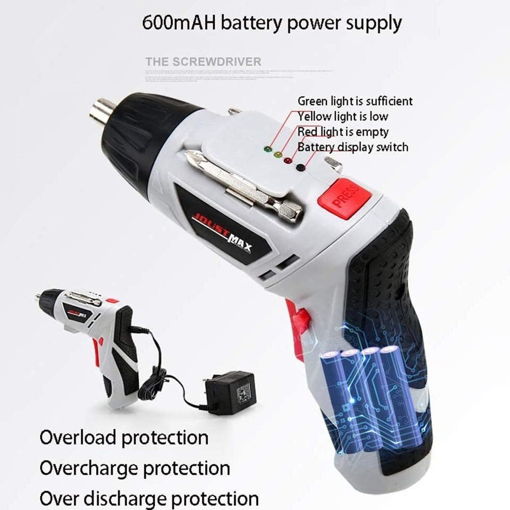 JOUST 4.2V Multifunction Electric Screwdriver Set Home Electric Drill Screwdriver Tool Set, USB Cable Charging