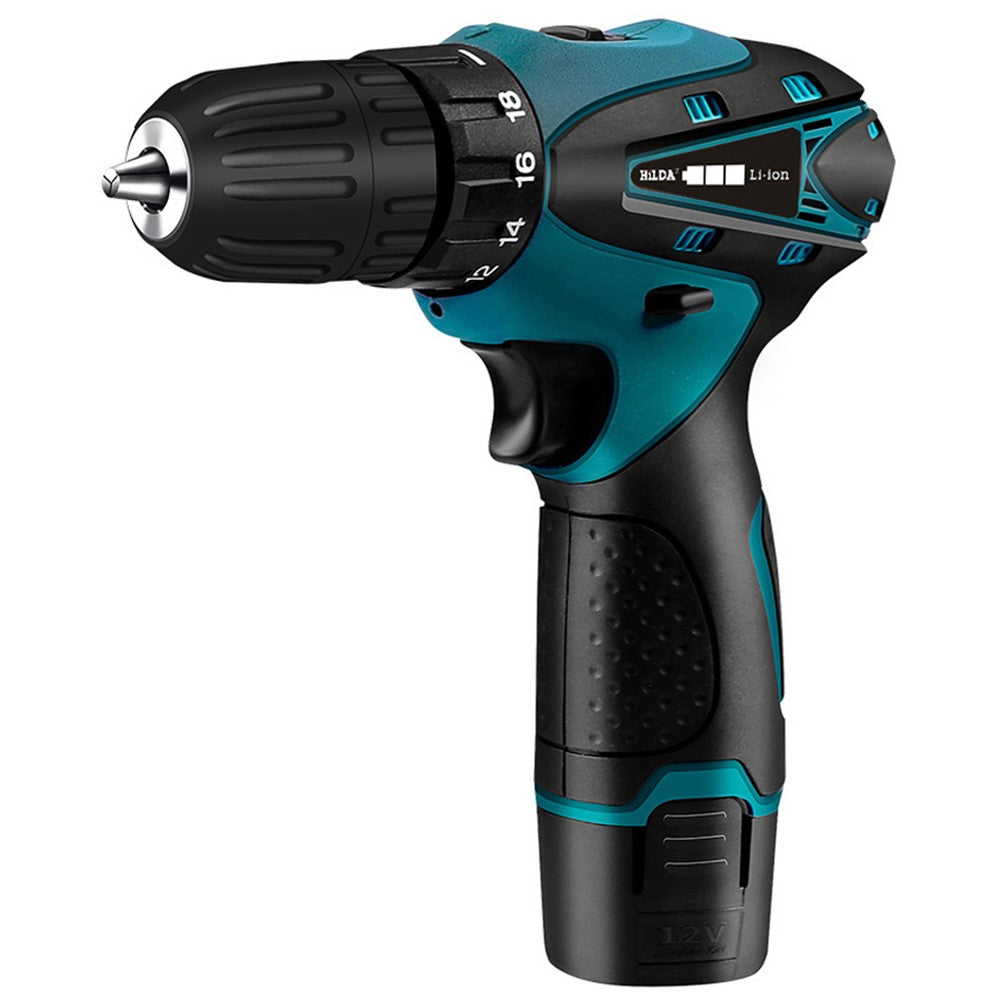 HILDA Cordless Electric Drill Screwdriver Rechargeable 12V Mini Drill Electric Screwdriver Tool, EU Plug