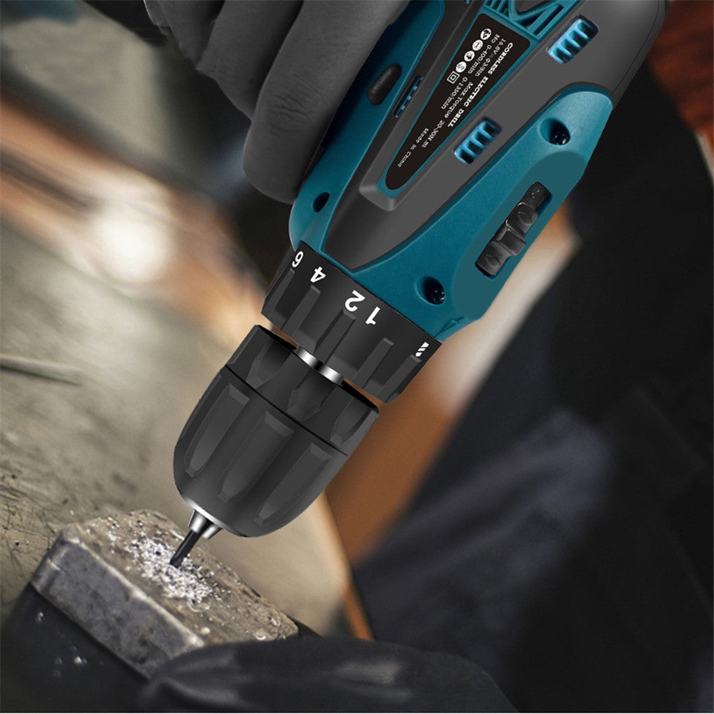 HILDA Cordless Electric Drill Screwdriver Rechargeable 12V Mini Drill Electric Screwdriver Tool, EU Plug