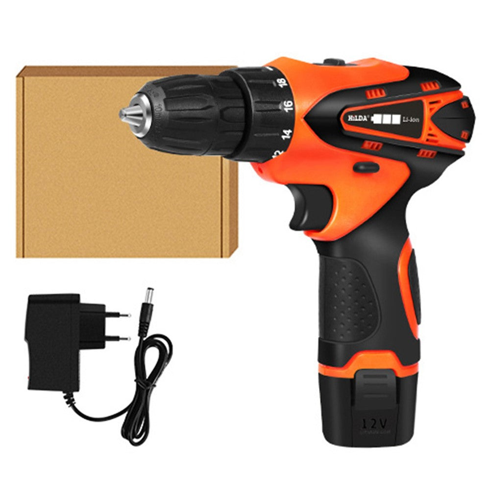 HILDA Cordless Electric Drill Screwdriver Rechargeable 12V Mini Drill Electric Screwdriver Tool, EU Plug