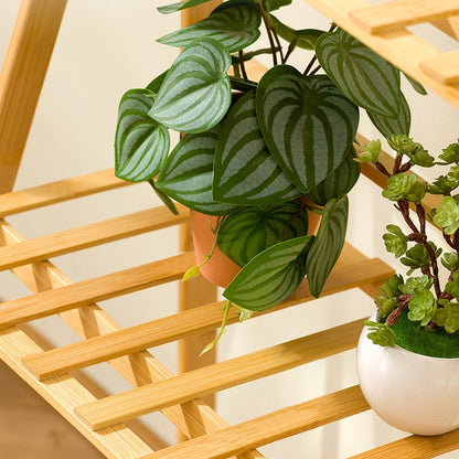 2-Tier 50cm Folding Wooden Plant Stand Indoor Flower Shelf Ladder Display Rack for Home / Garden / Balcony
