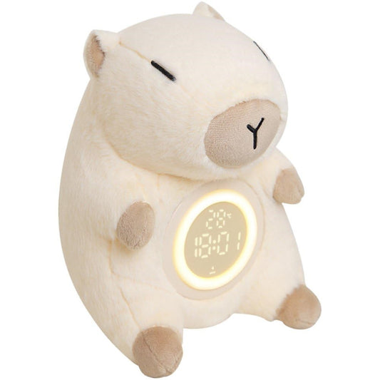 Cute Capybara Shape Plush Toy Bedside Lamp for Bedroom Alarm Clock with Night Light Birthday Gift