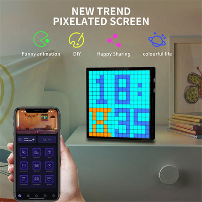 ID32 Pixel Screen Display IDM Art Cyberpunk Style Cartoon Screen Fun Time Manager Desktop Dynamic Alarm Clock