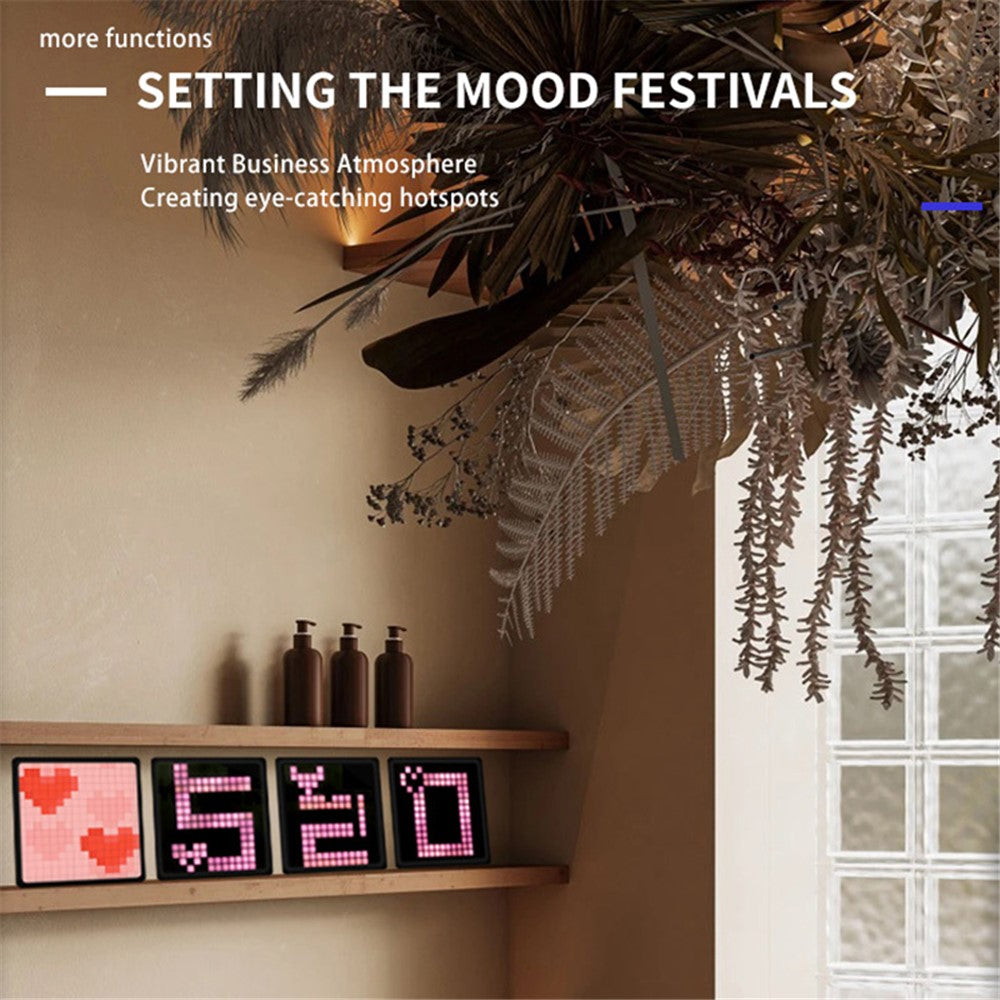 ID32 Pixel Screen Display IDM Art Cyberpunk Style Cartoon Screen Fun Time Manager Desktop Dynamic Alarm Clock