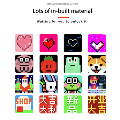 ID32 Pixel Screen Display IDM Art Cyberpunk Style Cartoon Screen Fun Time Manager Desktop Dynamic Alarm Clock