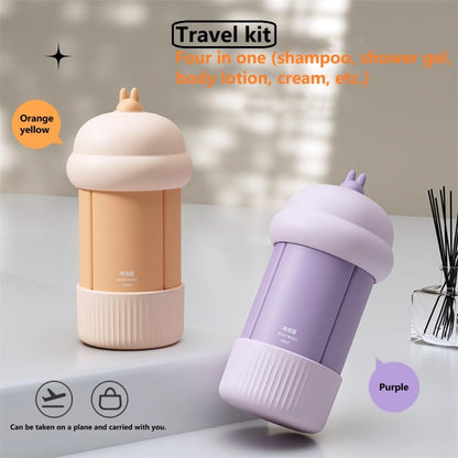 4-in-1 Travel Refillable Bottle Set Portable Squeezed Empty Lotion Shampoo Container