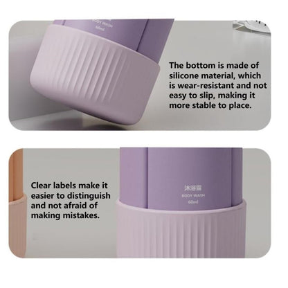 4-in-1 Travel Refillable Bottle Set Portable Squeezed Empty Lotion Shampoo Container