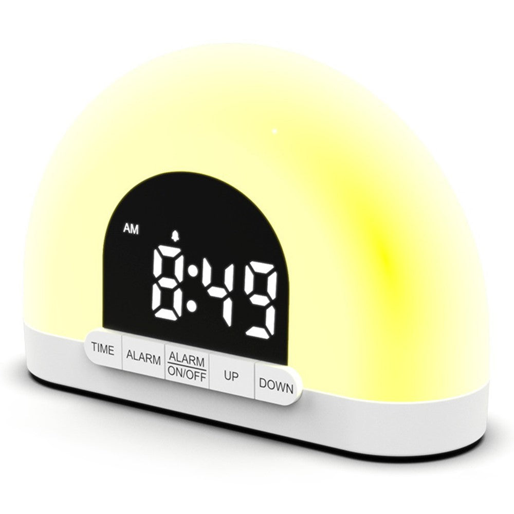 Simulation Sunrise Wake Up Light Digital Alarm Clock Intelligent Night Light for Bedroom