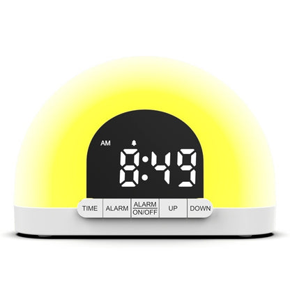 Simulation Sunrise Wake Up Light Digital Alarm Clock Intelligent Night Light for Bedroom