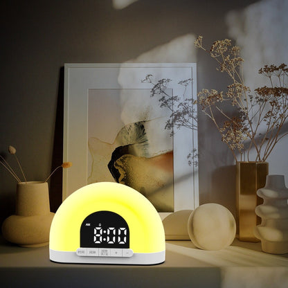 Simulation Sunrise Wake Up Light Digital Alarm Clock Intelligent Night Light for Bedroom