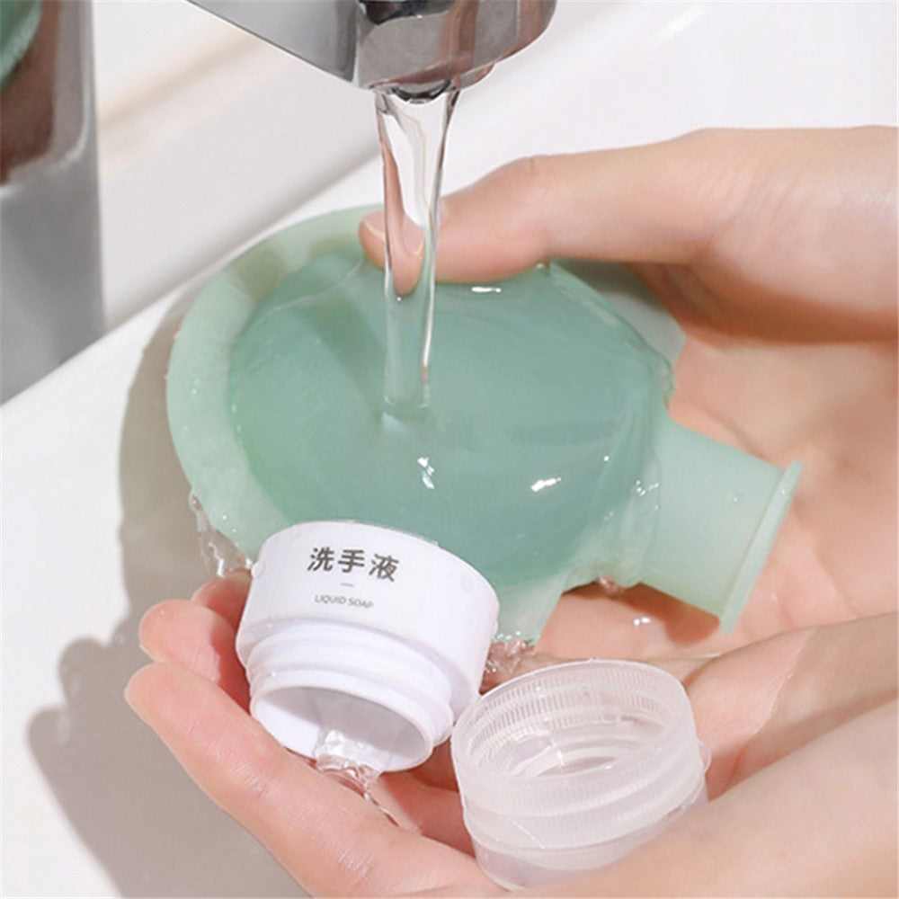 3PCS 60ML PP+Silicone Dispenser Bottle Leak Proof Portable Tube Travel Shampoo Container (3 Colors) + Label