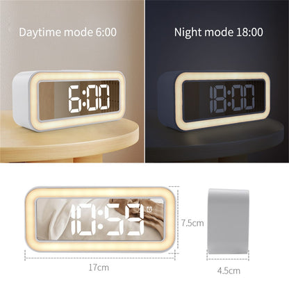 TS-3002 LED Digital Display Desk Clock Bedside Desktop Night Light Electronic Alarm Clock