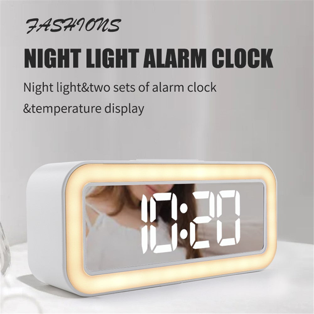 TS-3002 LED Digital Display Desk Clock Bedside Desktop Night Light Electronic Alarm Clock