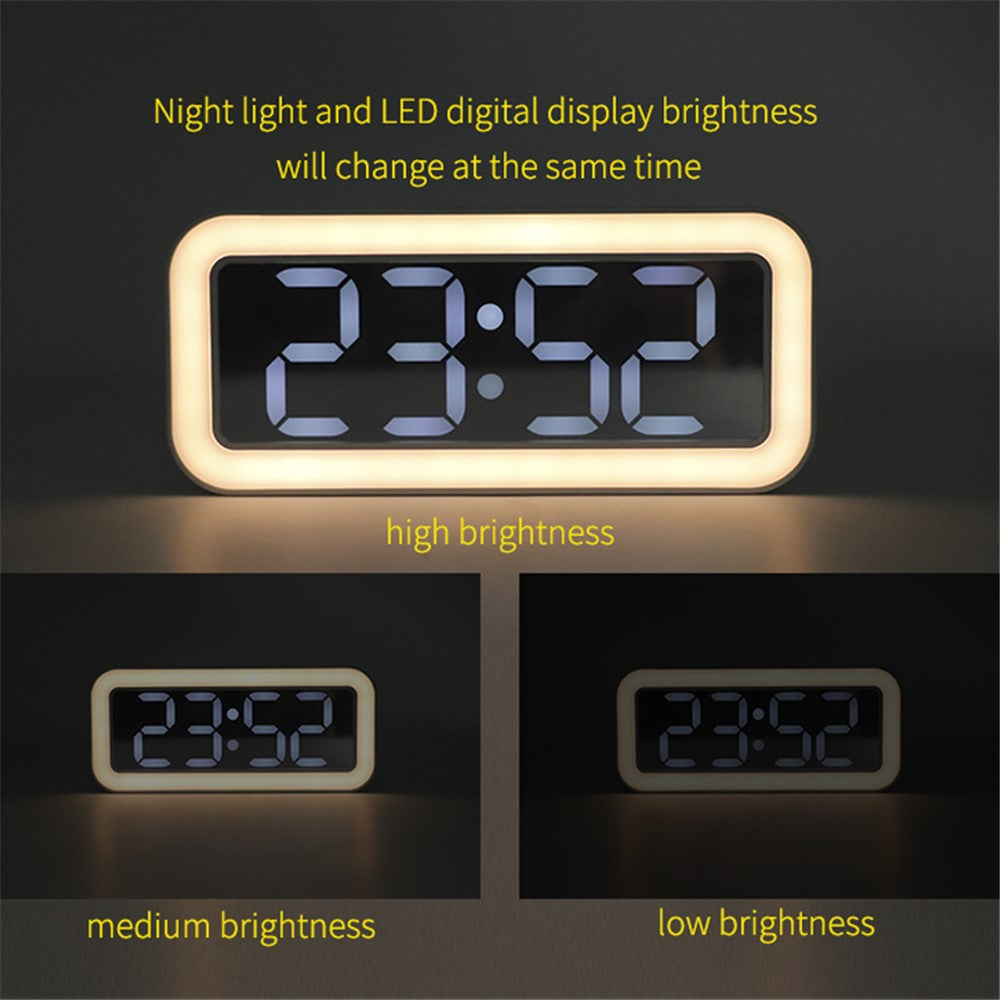TS-3002 LED Digital Display Desk Clock Bedside Desktop Night Light Electronic Alarm Clock