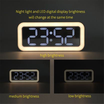 TS-3002 LED Digital Display Desk Clock Bedside Desktop Night Light Electronic Alarm Clock