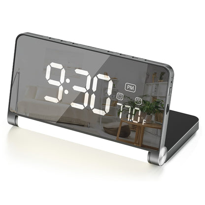 ZM-A1 Temperature Display Foldable LED Digital Alarm Clock with Dimmable Night Light