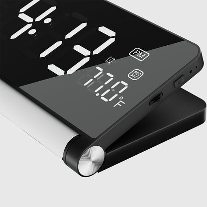 ZM-A1 Temperature Display Foldable LED Digital Alarm Clock with Dimmable Night Light