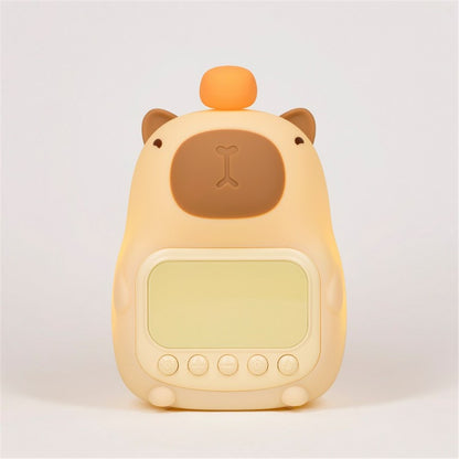 C20 Cute Cartoon Capybara Alarm Clock Dimmable Bedside Night Light for Kids Room