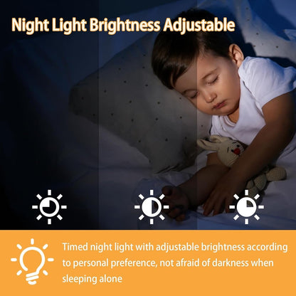 Dinosaur Kids Alarm Clock Bedside Clock with Night Light Digital Display Children Sleep Trainer