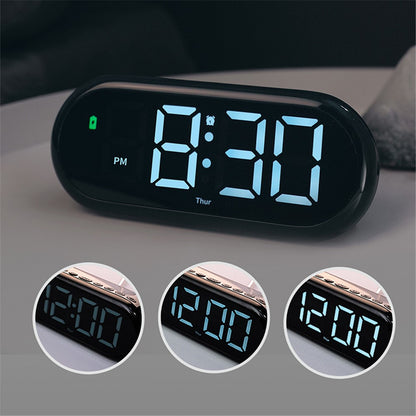 LED Large Display Digital Clock Adjustable Brightness RGB Color Changing Alarm Clock for Home