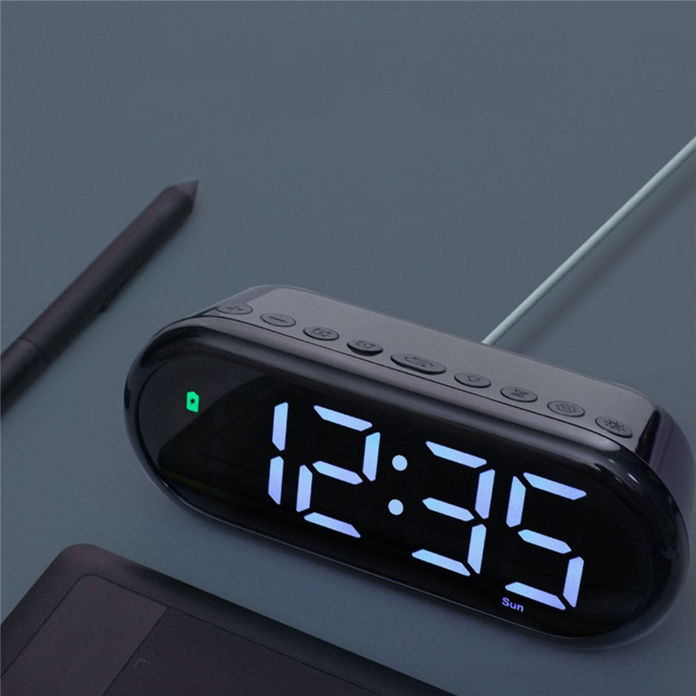 LED Large Display Digital Clock Adjustable Brightness RGB Color Changing Alarm Clock for Home
