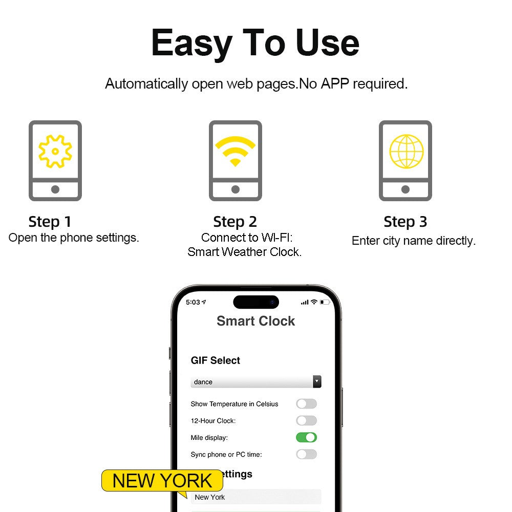 Animation Electronic Album Smart Clock 1.54-inch Screen WiFi Weather Forecast Station (CE / Rohs Certified)