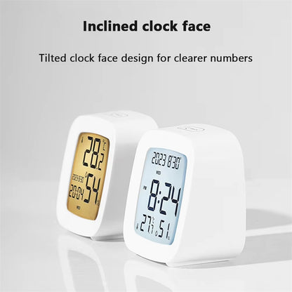 Digital Alarm Clock with Backlight Battery Operated Temperature Humidity Monitor Alarm Clock