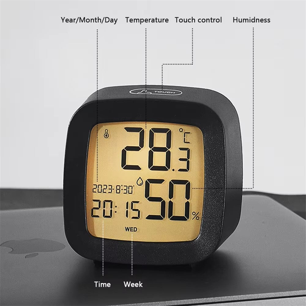 Digital Alarm Clock with Backlight Battery Operated Temperature Humidity Monitor Alarm Clock