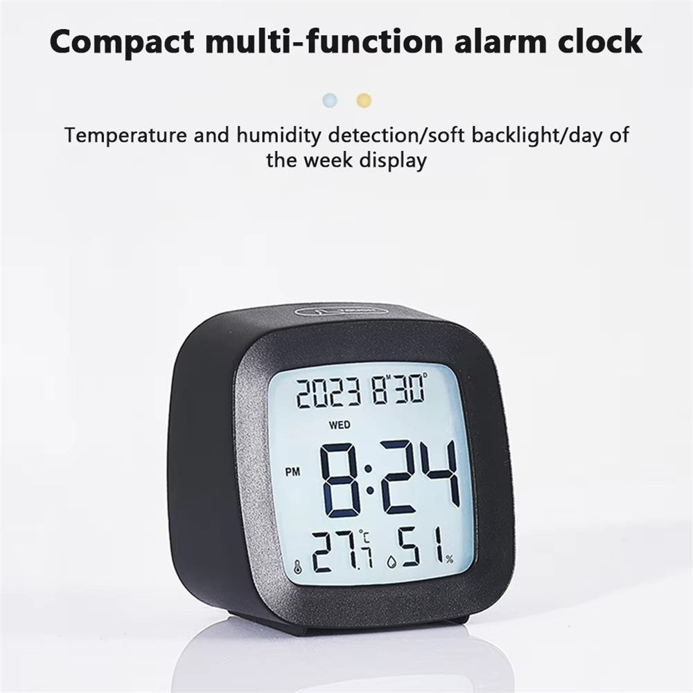 Digital Alarm Clock with Backlight Battery Operated Temperature Humidity Monitor Alarm Clock