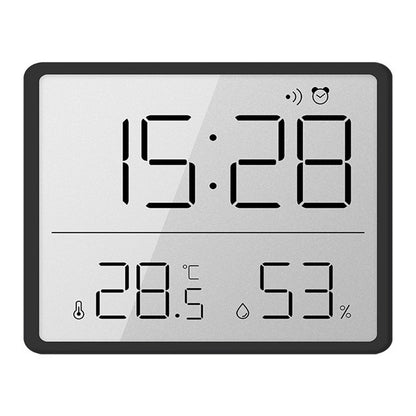 Digital Alarm Clock LCD Electric Clock with Calendar Temperature and Humidity for Living Room, Bedroom,Office