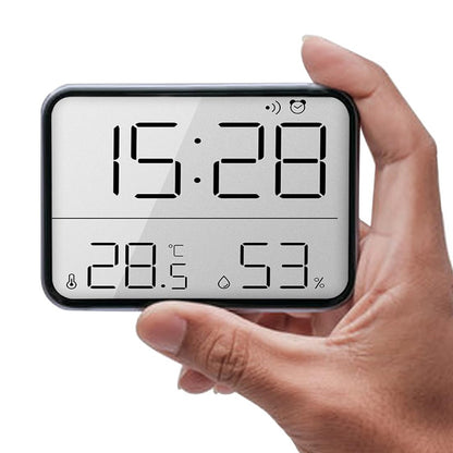 Digital Alarm Clock LCD Electric Clock with Calendar Temperature and Humidity for Living Room, Bedroom,Office