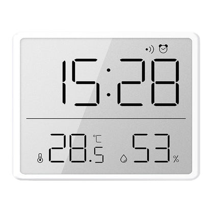 Digital Alarm Clock LCD Electric Clock with Calendar Temperature and Humidity for Living Room, Bedroom,Office